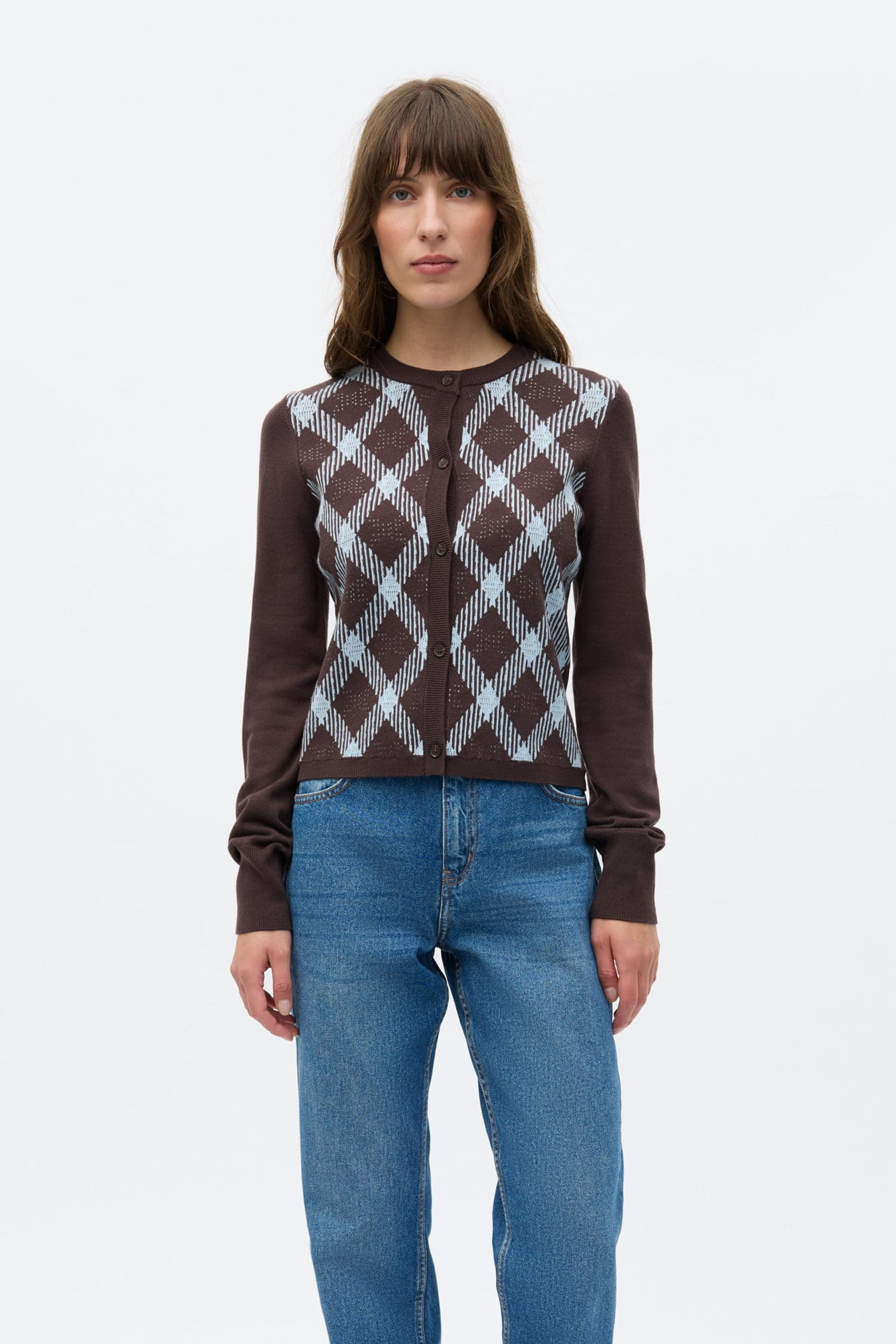 ENADALA LS CARDIGAN CH 7341 Choc torte blue ch.