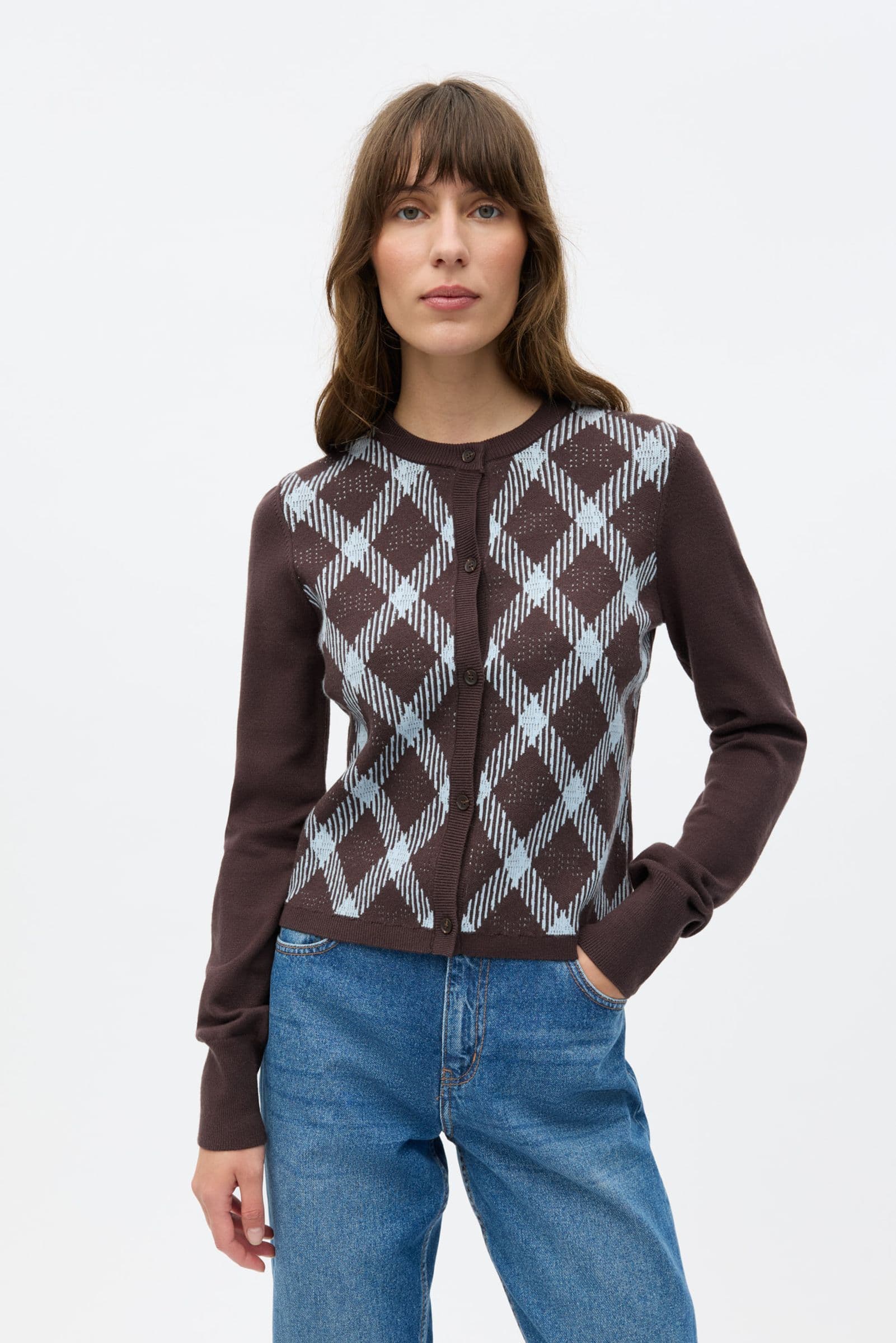 ENADALA LS CARDIGAN CH 7341 Choc torte blue ch.