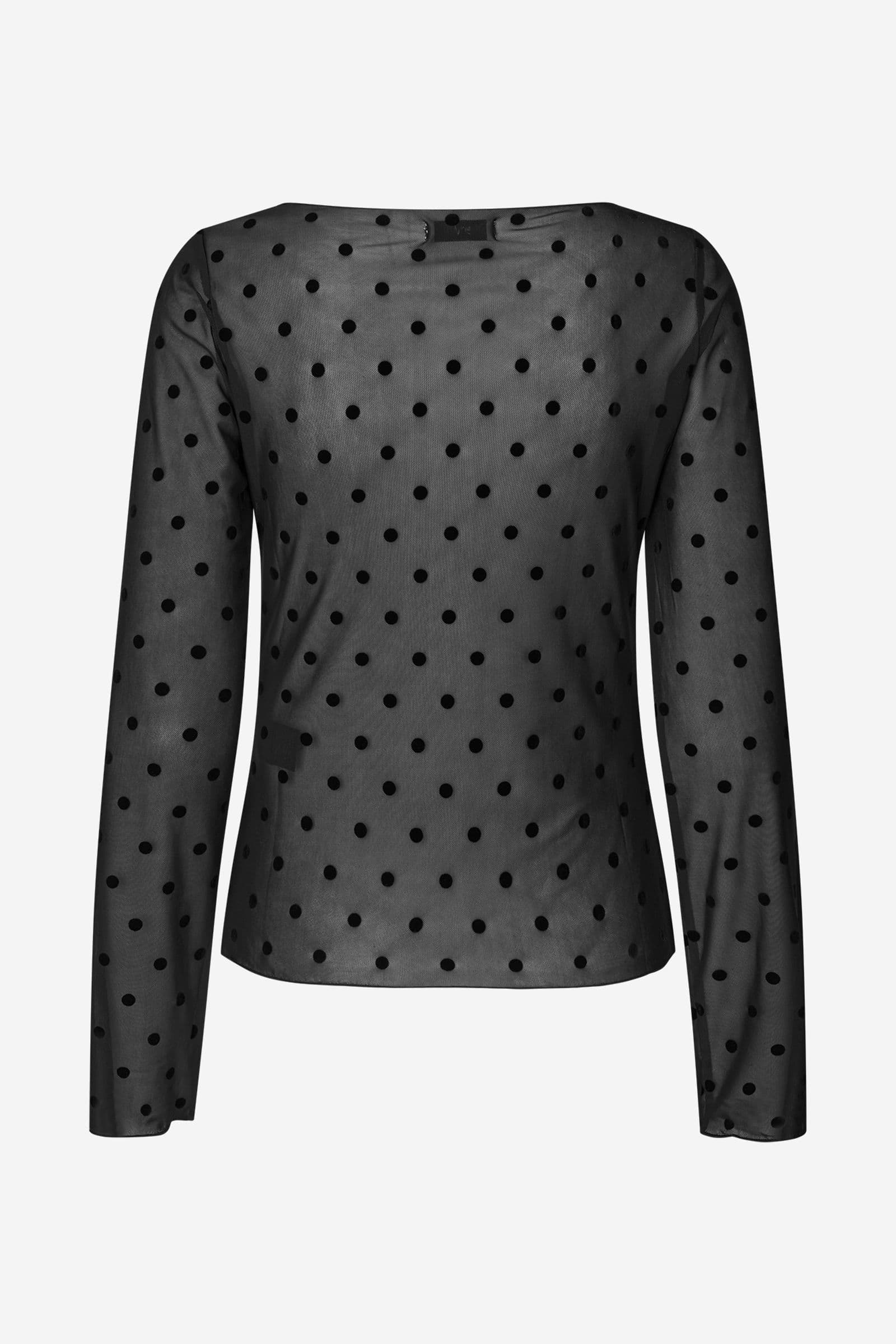 ENNICOLA LS TOP 7350 Black Polka Dot