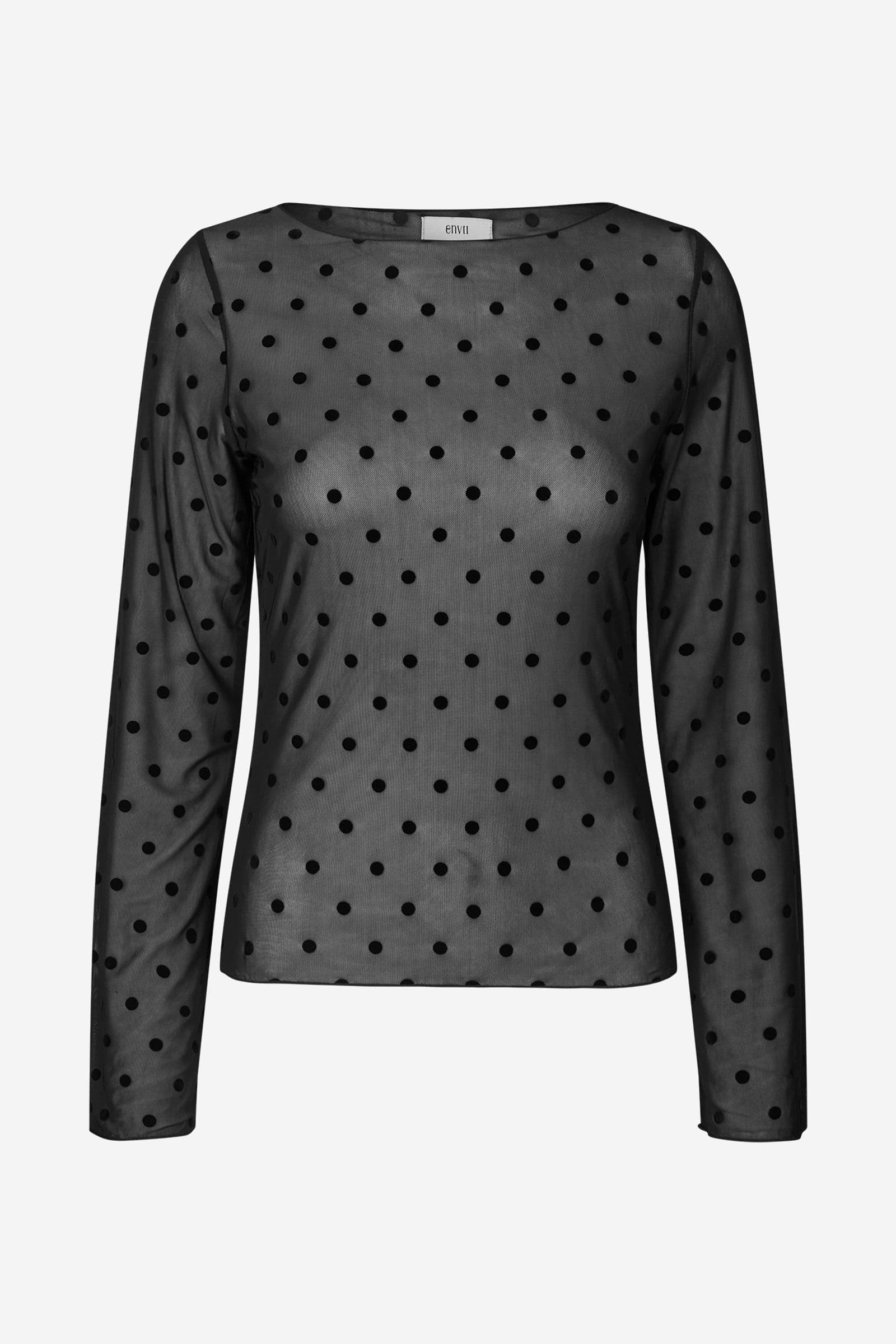 ENNICOLA LS TOP 7350 Black Polka Dot