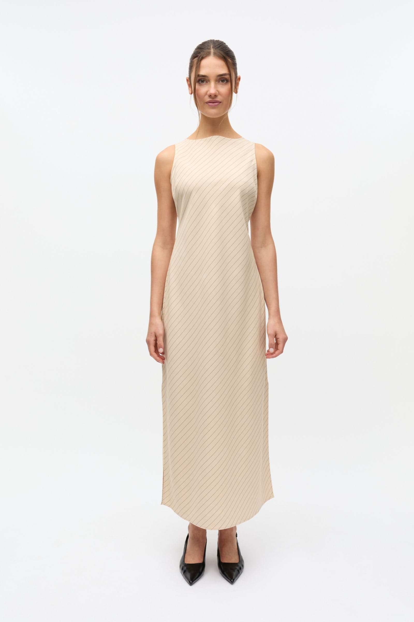 ENELLE SL DRESS 7313 Khaki Stripe