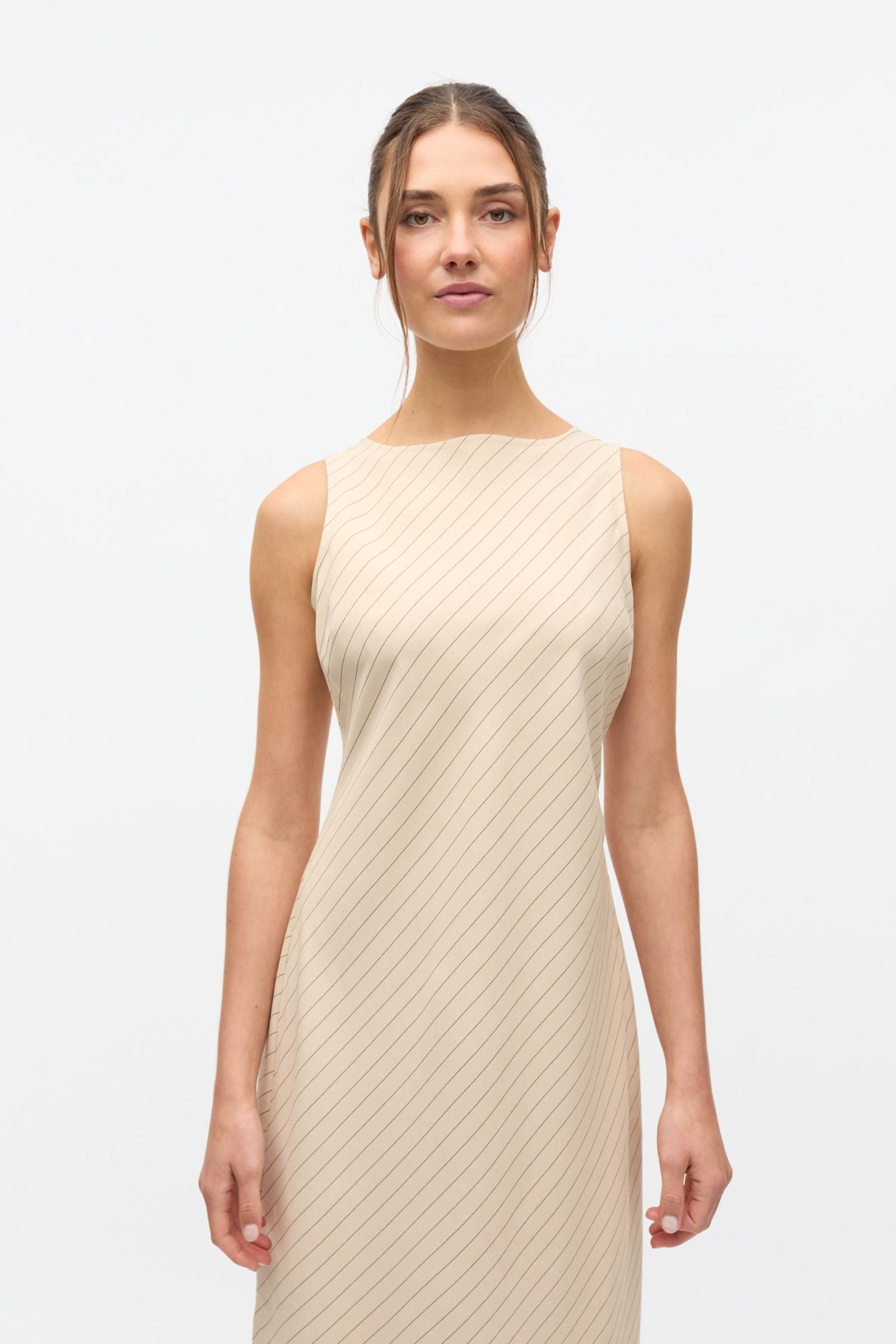 ENELLE SL DRESS 7313 Khaki Stripe