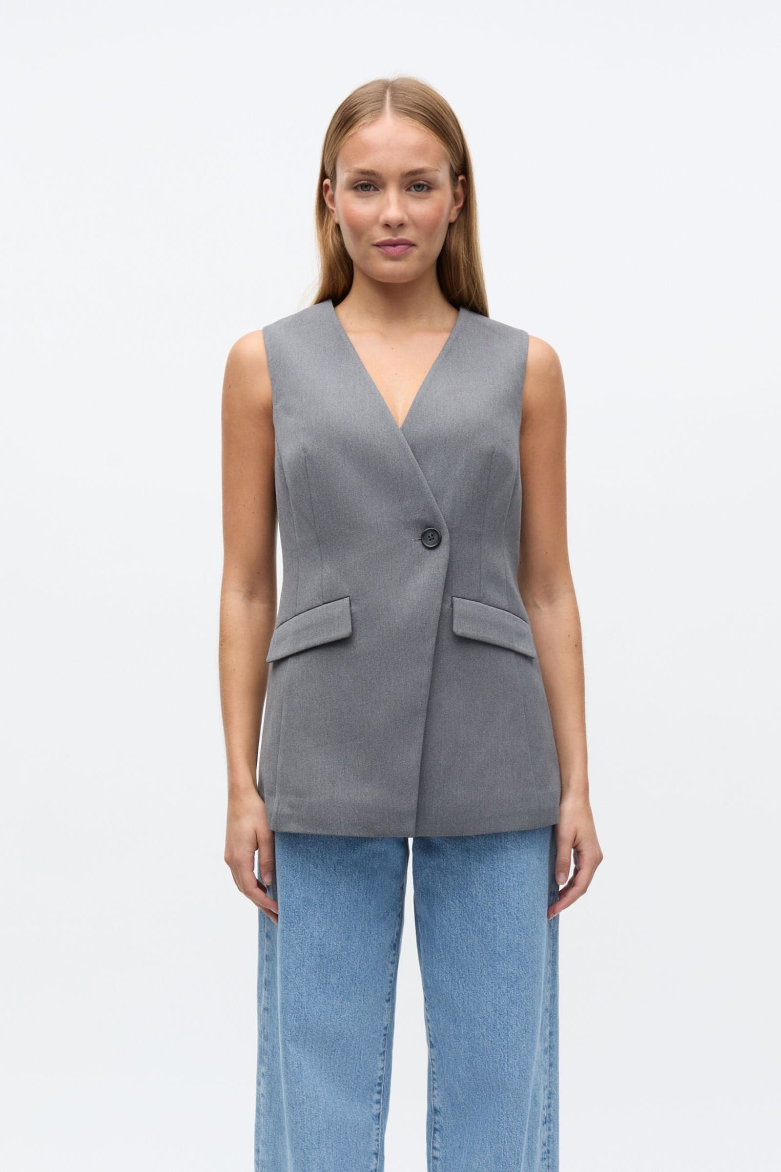 ENRAYE VEST 7092 Mid Grey Mel