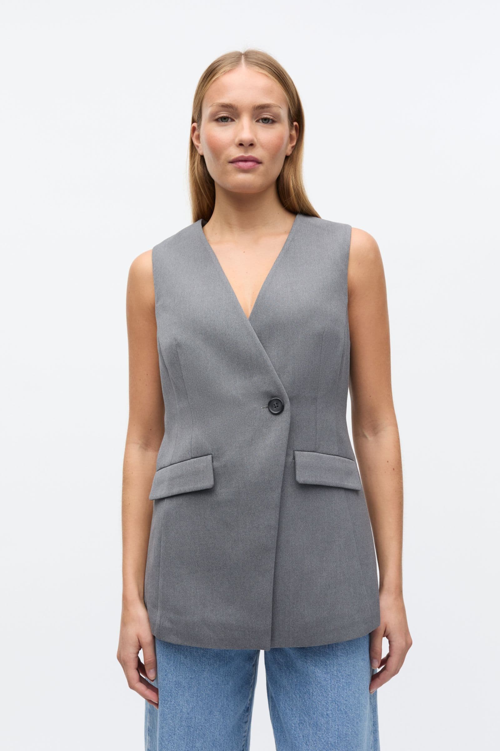 ENRAYE VEST 7092 Mid Grey Mel