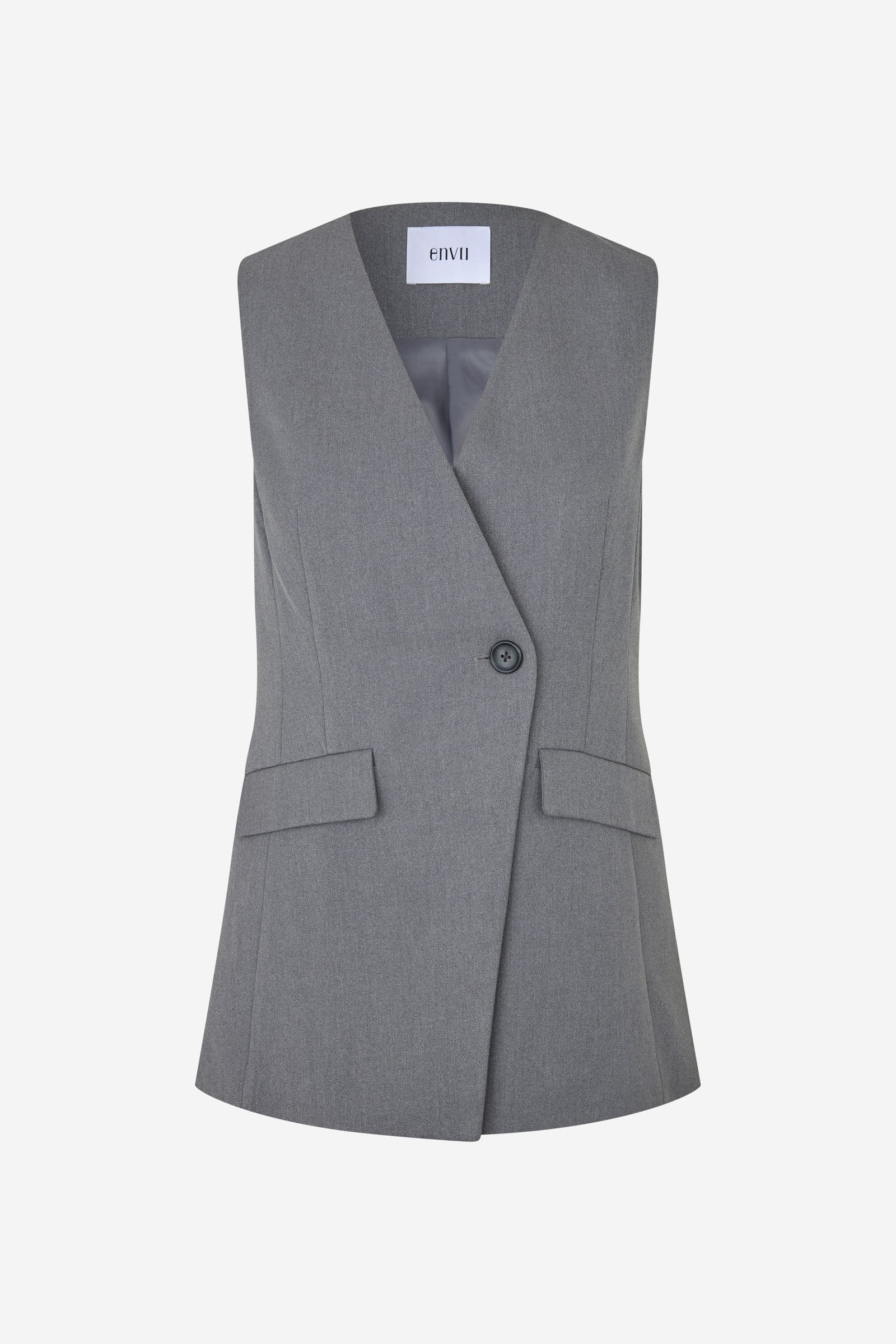 ENRAYE VEST 7092 Mid Grey Mel