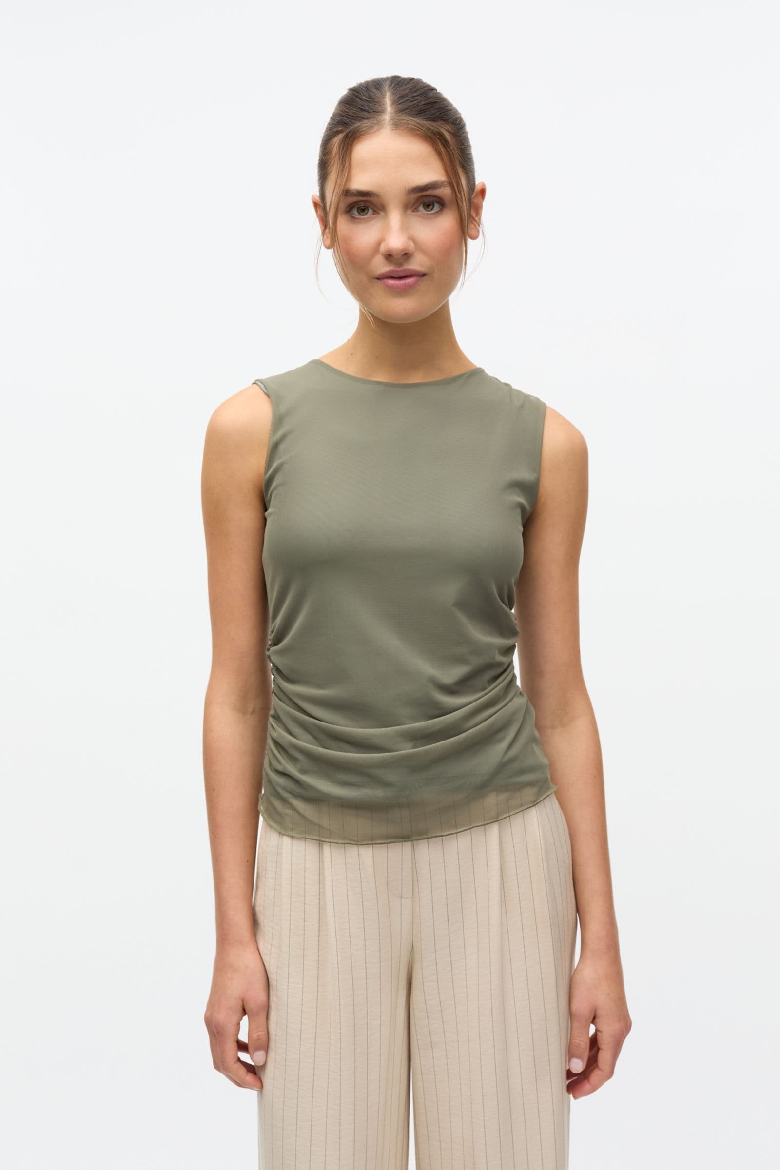 ENNICOLA TANK TOP 7042 Smokey Olive