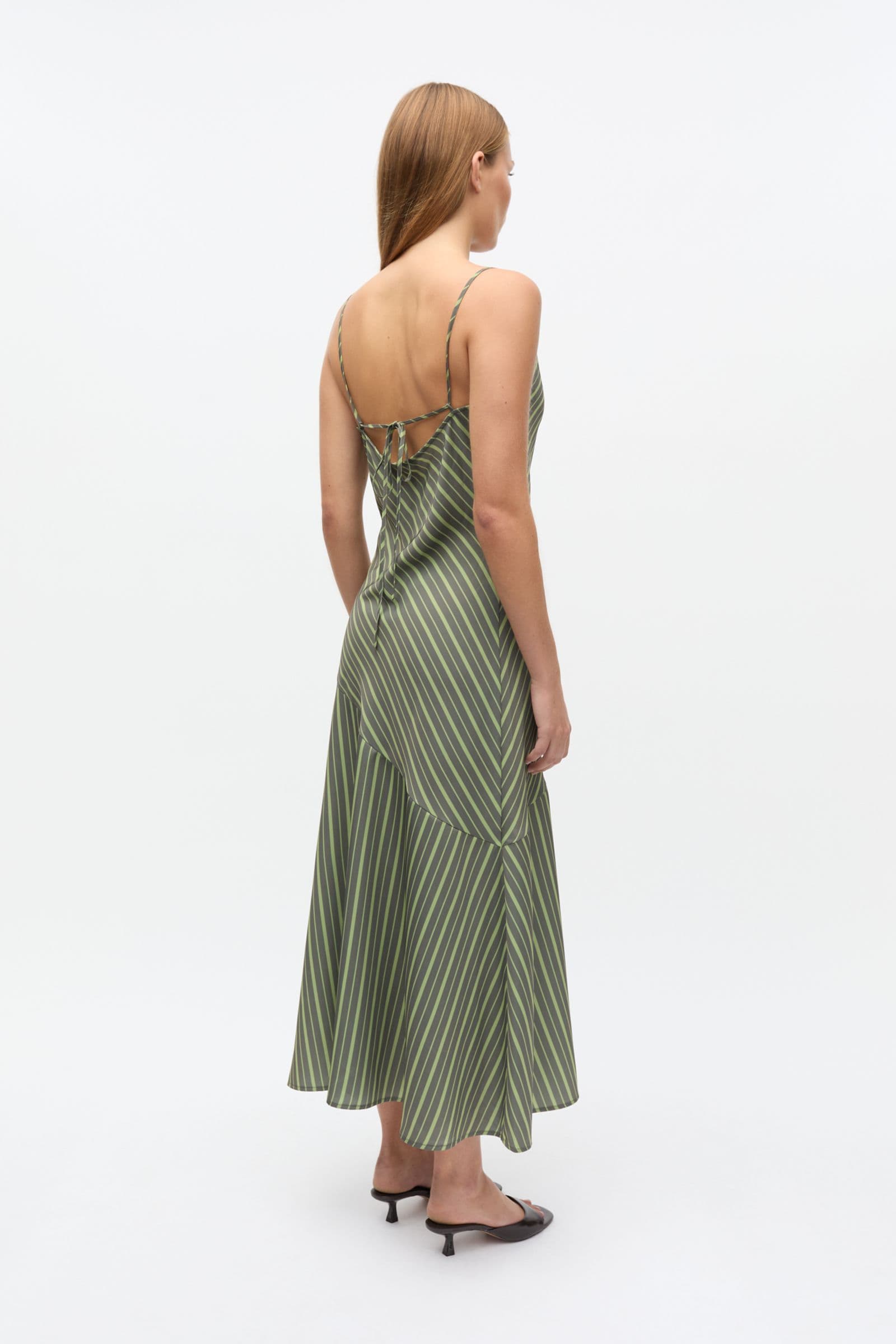 ENFRIDS SL DRESS AOP 7306 Green Olive Stripe