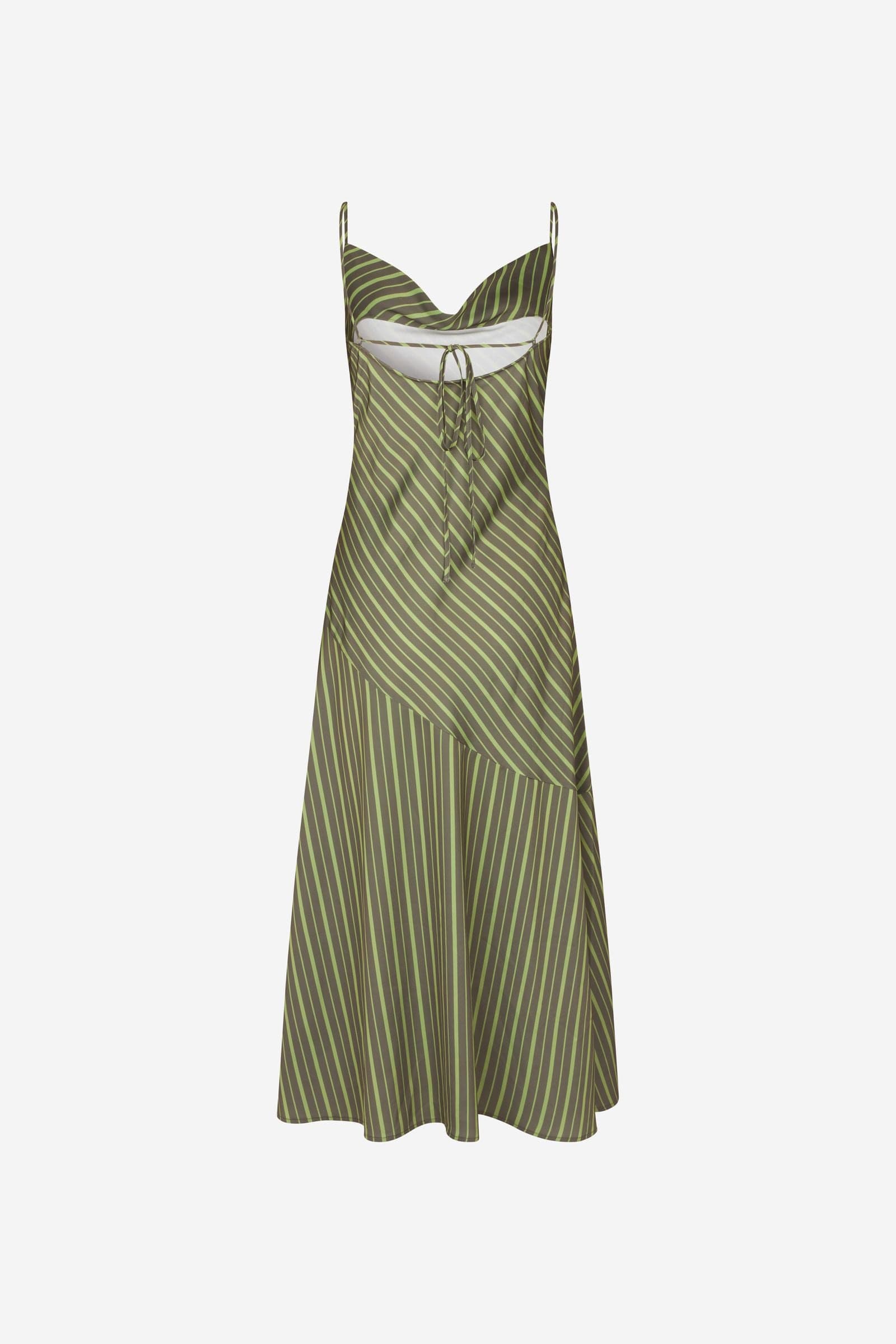 ENFRIDS SL DRESS AOP 7306 Green Olive Stripe