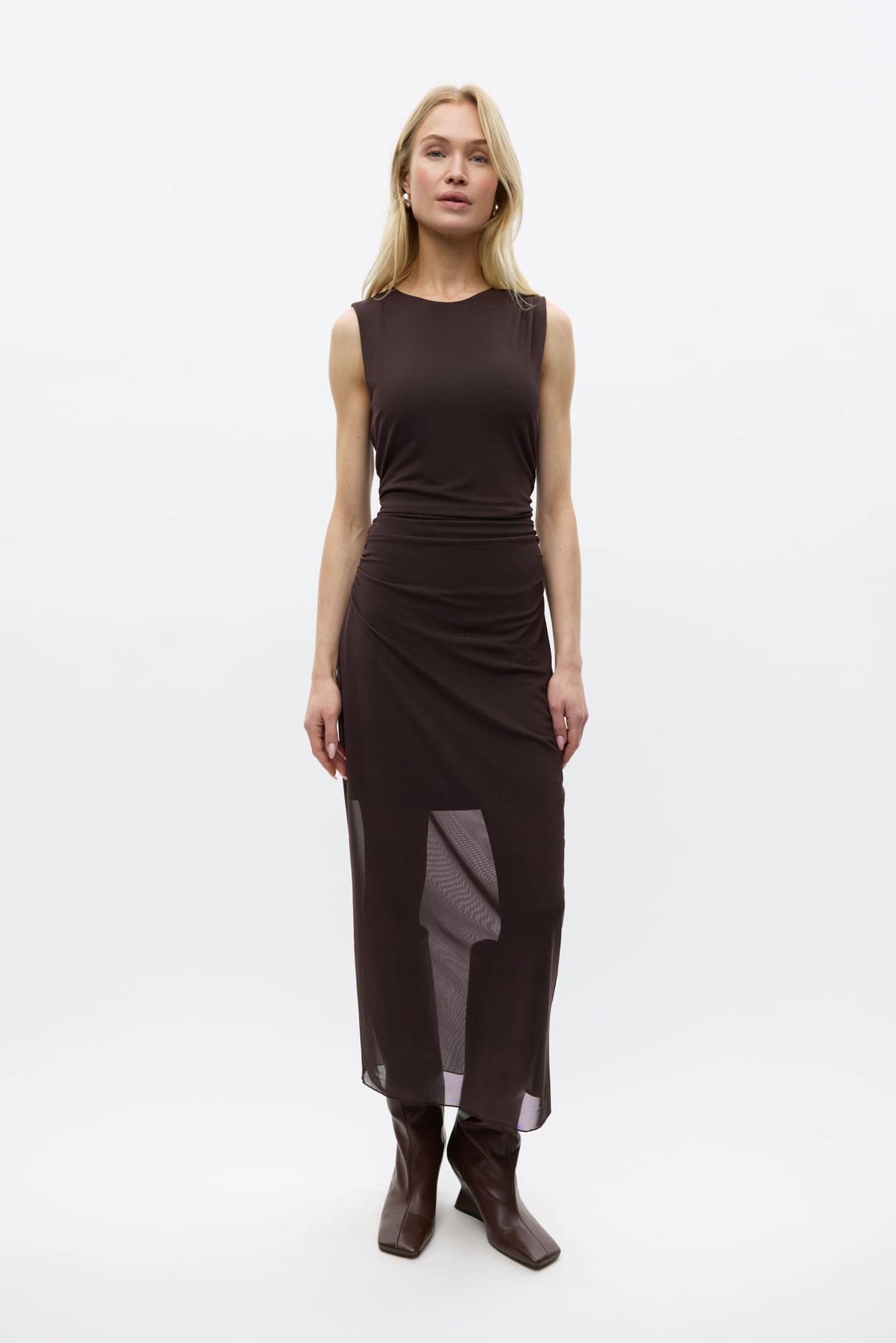 ENNICOLA TANK LONG DRESS 7386 Chocolate Torte